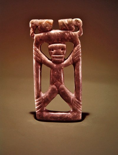 Ingelijste figuur hanger, uit Guacimo, Linea Vieja gebied door Pre Columbian Pre Columbian
